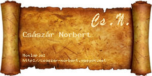 Császár Norbert névjegykártya